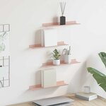vidaXL Étagère flottante 4 pc Rose 40 x 8 5 x 2 5 cm Acier