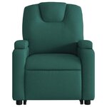 vidaXL Fauteuil inclinable de massage électrique Vert foncé Tissu