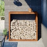 vidaXL Portant de bois de chauffage 100x40x100 cm acier corten