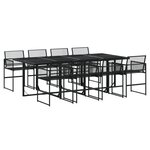 vidaXL Ensemble à manger de jardin 9 Pièces Noir Résine tressée
