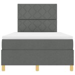 vidaXL Lit box spring avec matelas gris foncé petit double en tissu