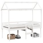 vidaXL Lit haut sans matelas blanc 90x190 cm bois de pin massif