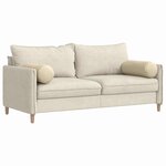 vidaXL Coussins d'accent 2 Pièces Crème Ø 25 x 70 cm tissu