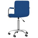 vidaXL Chaise pivotante de salle à manger Bleu Tissu