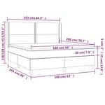 vidaXL Sommier à lattes de lit matelas LED Crème 160x200 cm Tissu