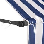 vidaXL Auvent manuel rétractable avec LED 200 cm Bleu et blanc