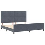 vidaXL Lit à ressorts avec tête de lit Gris foncé 200 x 200 cm Velours
