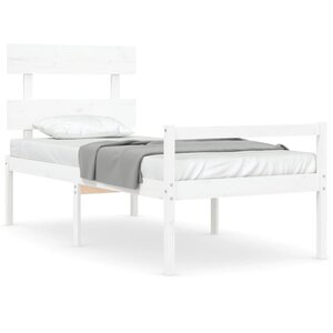 vidaXL Lit pour personne âgée sans matelas blanc bois massif
