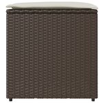 vidaXL Coffre de Rangement Extérieur Brun et Crème Rotin Moyen Rangement