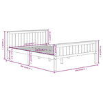 vidaXL Cadre de lit sans matelas marron foncé pin massif 120x200 cm