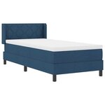 vidaXL Lit à ressorts avec tête de lit Bleu 200 x 100 cm tissu