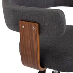 vidaXL Chaises pivotantes à manger lot de 6 gris bois courbé et tissu