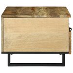 vidaXL Table basse Marron et Noir 80 x 54 x 40 cm Bois d'acacia massif