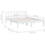 vidaXL Cadre de lit sans matelas blanc bois de pin massif