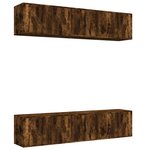 vidaXL Ensemble de meubles TV 6 Pièces Chêne fumé Bois d'ingénierie