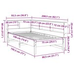 vidaXL Lit bibliothèque sans matelas 75x190 cm bois de pin massif