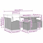 vidaXL Ensemble de canapé de jardin 7 Pièces Noir 100 x 55 x 73 cm