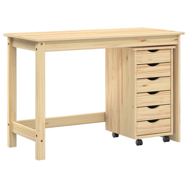 vidaXL Ensemble bureau et cabinet roulant MOSS 2 Pièces Marron