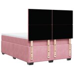 vidaXL Sommier à lattes de lit avec matelas Rose 140x200 cm Velours