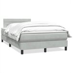 vidaXL Sommier à lattes de lit et matelas gris clair 120x210cm velours