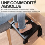 ACROPAQ Repose Pied Bureau ergonomique Antidérapant- Fonction de massage- 6 hauteurs réglables- Plate-forme Extra large 42 cm
