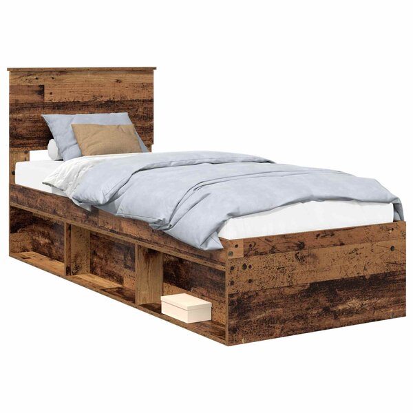 vidaXL Cadre de lit Bois ancien 75 x 190 cm Pin massif