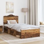 vidaXL Cadre de lit Bois ancien 100 x 200 cm Pin massif