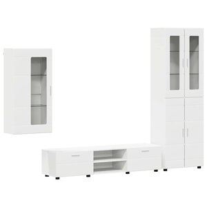 vidaXL Ensemble meuble TV avec tiroir FLORIN Blanc Bois d'ingénierie
