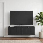 vidaXL Meuble TV mural Noir 98 x 31 x 30 cm Bois d'ingénierie