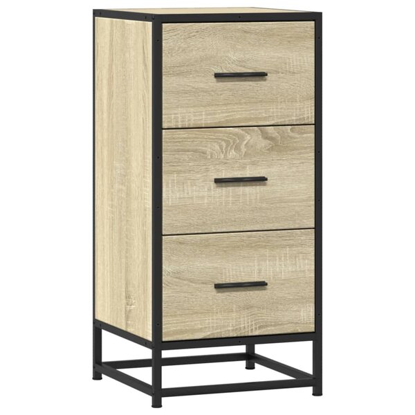 vidaXL Buffet chêne sonoma 35 5x35x76 cm bois d'ingénierie et métal