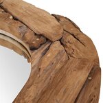 vidaXL Miroir décoratif Teck 80 cm Rond