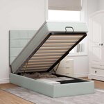 vidaXL Cadre de lit ottoman et matelas gris clair 90x190 cm velours