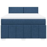 vidaXL Sommier à lattes de lit avec matelas Bleu 140x200 cm Tissu