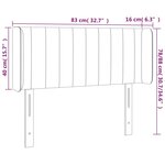 vidaXL Tête de lit à LED Gris clair 83x16x78/88 cm Velours