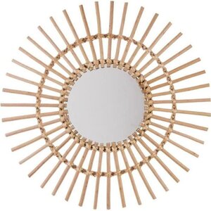 Miroir en forme de soleil - Rotin - Beige naturel - Ø 58 cm