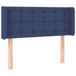 vidaXL Tête de lit avec oreilles Bleu 93x16x78/88 cm Tissu