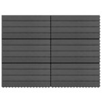 vidaXL Carreau de terrasse 6 pièces Noir 60 x 30 cm WPC
