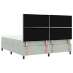Lit à ressort vidaXL avec matelas Gris clair Super King en velours