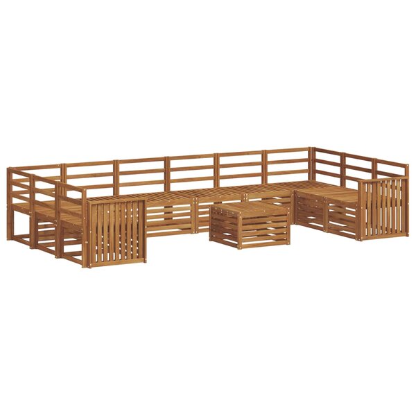 vidaXL Ensemble de canapés d'extérieur 11 pc Naturel