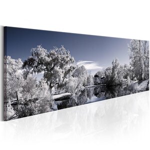 Tableau - wintry lake l x h en cm 135x45