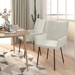 vidaXL Chaises à manger lot de 2 Crème Velours
