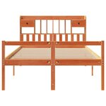 vidaXL Lit bibliothèque sans matelas cire marron 140x190 cm pin massif
