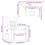 vidaXL Fauteuil inclinable électrique Marron Tissu