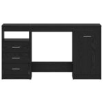 vidaXL Bureau avec porte Chêne noir 140 x 50 x 76 cm Bois d'ingénierie