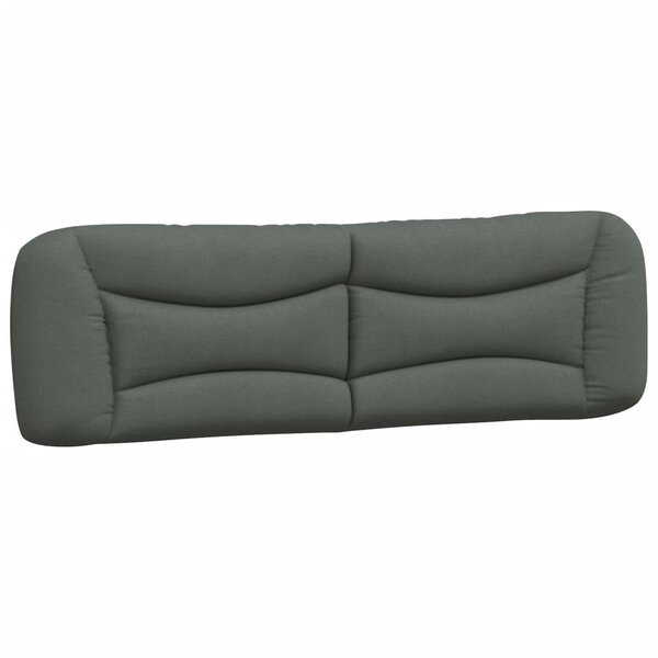 vidaXL Coussin de tête de lit Hvar gris foncé 193 cm tissu