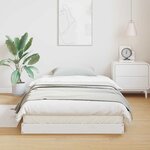 vidaXL Cadre de lit surélevé Blanc 213.5 x 104 x 9 cm Pin massif