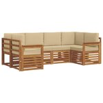 vidaXL Ensemble de canapés d'extérieur 6 pc Naturel