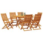 vidaXL Ensemble de salle à manger pour jardin 7 Pièces Marron
