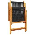 vidaXL Ensemble à manger de jardin 7Pièces noir polypropylène bois massif