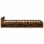 vidaXL Cadre de lit avec tiroir sans matelas chêne fumé 90x190 cm